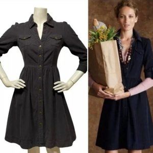 FEI Anthopologie Gray Button Down Corduroy dress--excellent condition! size 4